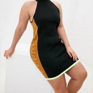 ADIDAS IVY PARK Sz 1X Dress Athletic Scuba Material Colour Block Stretchy